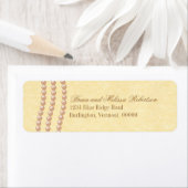 Elegant Pearls Return Address Labels, Champagne Etiket (Insitu)