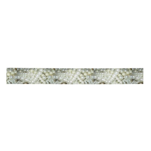 Elegant Pearls Ribbon Satijnen Lint (Voorkant)