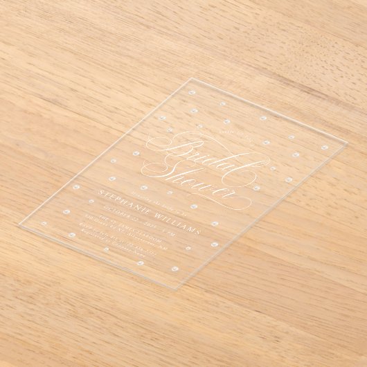 Elegant Pearls Vrijgezellenfeest Acryl Uitnodigingen (Laagn)