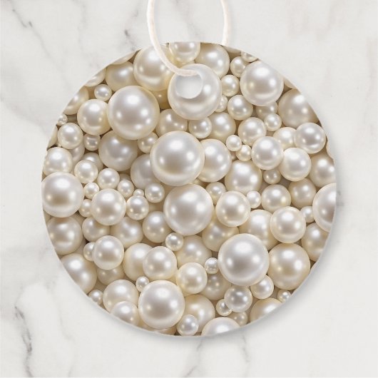 Elegant Pearls Vrijgezellenfeest Bedankjes Labels (Achterkant)