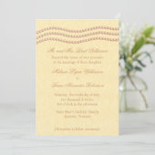 Elegant Pearls Wedding Invitation, Champagne Kaart (Staand voorkant)