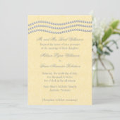 Elegant Pearls Wedding Invitation, Ivory Kaart (Staand voorkant)