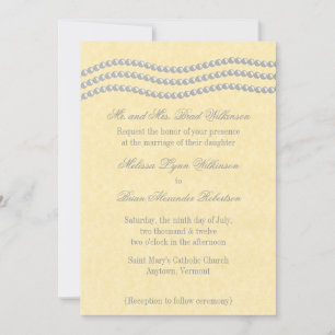 Elegant Pearls Wedding Invitation, Ivory Kaart