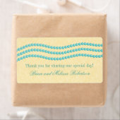 Elegant Pearls Wedding Labels, Aqua Etiket (Insitu)