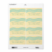 Elegant Pearls Wedding Labels, Aqua Etiket (Full Sheet)