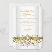 Elegant Pearls White Gold Elegant Birthday Party Kaart (Achterkant)