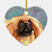 Elegant Pekingese Keramisch Ornament (Voorkant)