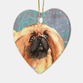 Elegant Pekingese Keramisch Ornament (Links)