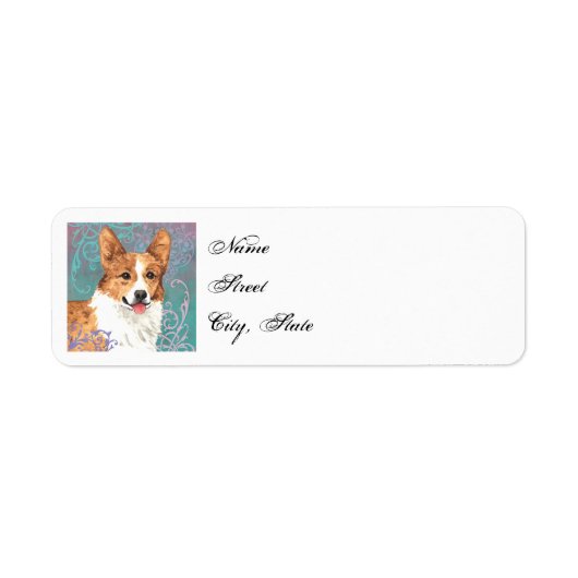 Elegant Pembroke Welsh Corgi Etiket (Voorkant)