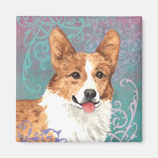Elegant Pembroke Welsh Corgi Magneet (Voorkant)