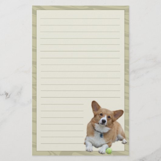 Elegant Pembroke Welsh Corgi Stationery Briefpapier (Voorkant)