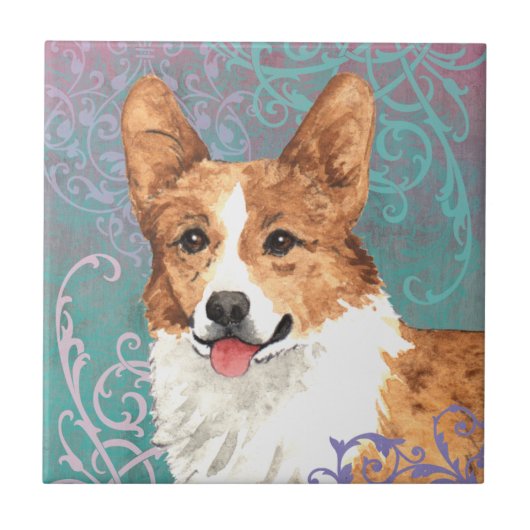 Elegant Pembroke Welsh Corgi Tegeltje (Voorkant)