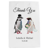 Elegant Penguin Couple Dank je huwelijk Medium Cadeauzakje (Voorkant)