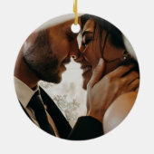 Elegant penseelbedekking foto | Mr. & Mrs. Keramisch Ornament (Achterkant)