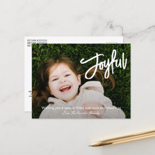 Elegant penseelschrift Vrolijke moderne kerst Feestdagenkaart