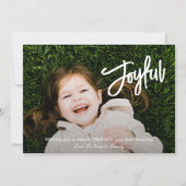 Elegant penseelscript Vrolijke foto Moderne kerst Feestdagenkaart (Voorkant)