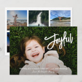 Elegant penseelscript Vrolijke foto Moderne kerst Feestdagenkaart (Voorkant / Achterkant)