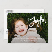 Elegant penseelscript Vrolijke moderne kerst Feestdagenkaart (Voorkant / Achterkant)