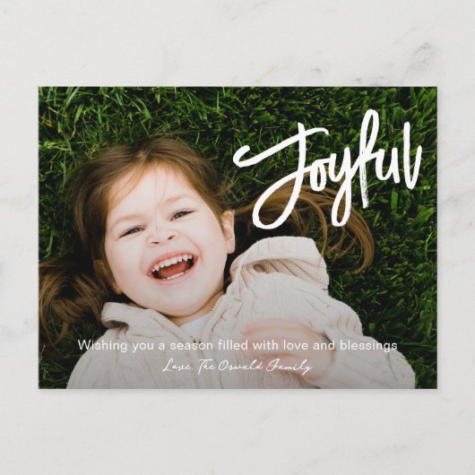 Elegant penseelscript Vrolijke moderne kerst Feestdagenkaart (Voorkant)