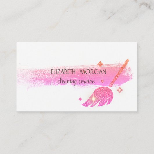 Elegant penseelstreek, glitter-ruimte, vloeibaar r visitekaartje (Voorkant)