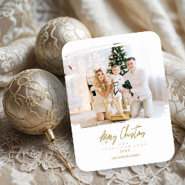 Elegant penseelstreek Lijst Custom Photo Christmas Magneet