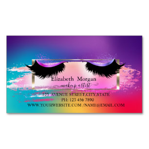 Elegant penseelstreek, Lijst Holographic Faux Lash Magnetisch Visitekaartje
