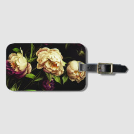 Elegant Peonies en Rozen Bagagelabel