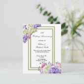 Elegant Peonies Floral 50e Jubileum Uitnodiging (Staand voorkant)