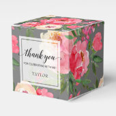 Elegant Peonies Floral Bedankdoosjes (Voorkant Zijde)