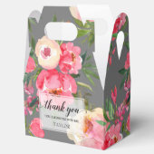 Elegant Peonies Floral Gray Bedankdoosjes (Geopend)