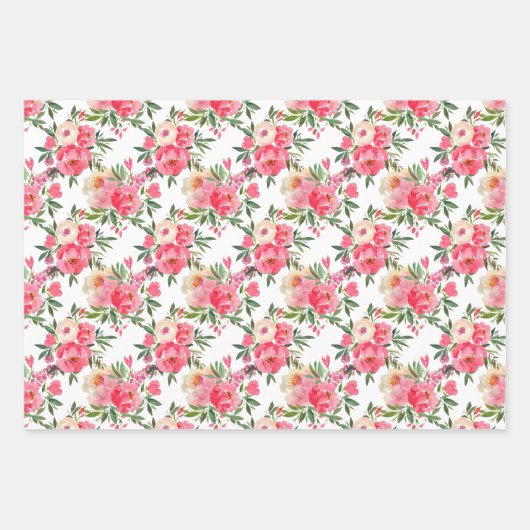 Elegant Peonies Floral Inpakpapier Vel (Voorkant 2)