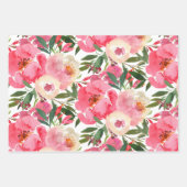 Elegant Peonies Floral Inpakpapier Vel (Voorkant)