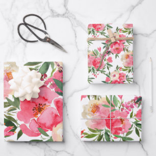 Elegant Peonies Floral Inpakpapier Vel