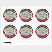 Elegant Peonies Happy Birthday Ronde Sticker (Vel)