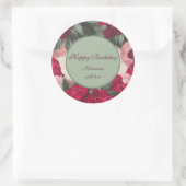 Elegant Peonies Happy Birthday Ronde Sticker (Tas)