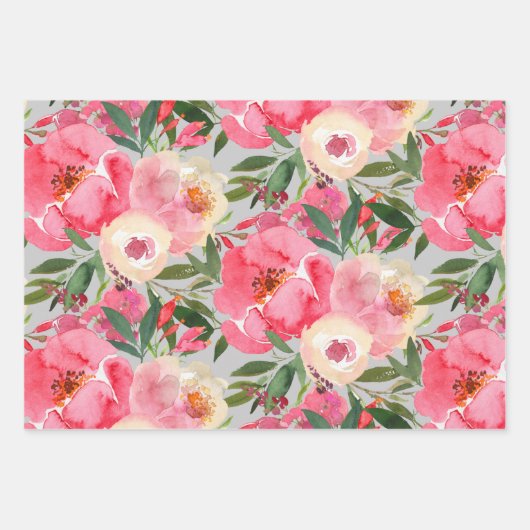 Elegant Peonies Inpakpapier Vel (Voorkant)