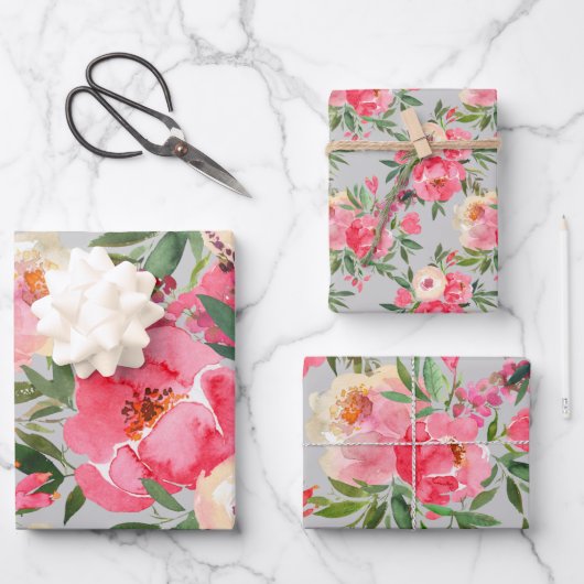 Elegant Peonies Inpakpapier Vel (Voorkant)