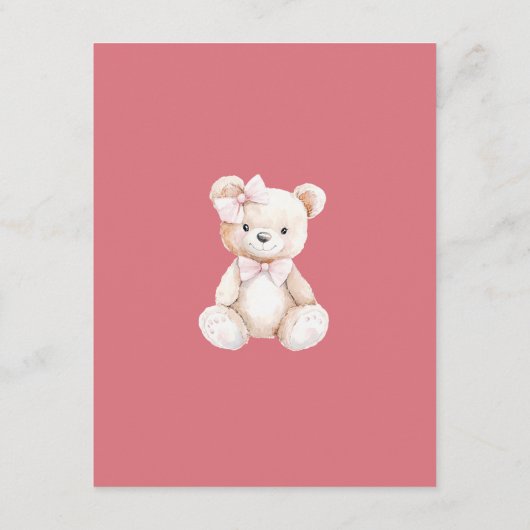 Elegant Peonies Meisje Baby shower Details 2 QR Co Informatiekaartje (Achterkant)