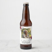 Elegant Peonies Photo Funeral Bier Etiket (Voorkant)