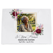 Elegant Peonies Photo Funeral Keepsake Groot Cadeauzakje (Voorkant)