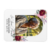 Elegant Peonies Photo Funeral Keepsake  Magneet (Horizontaal)