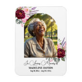 Elegant Peonies Photo Funeral Keepsake  Magneet (Verticaal)