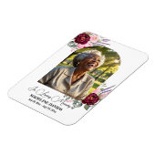 Elegant Peonies Photo Funeral Keepsake  Magneet (Linkerzijde)