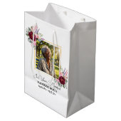 Elegant Peonies Photo Funeral Keepsake Medium Cadeauzakje (Voorkant Gekanteld)