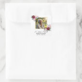 Elegant Peonies Photo Funeral Vierkante Sticker (Tas)