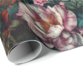 Elegant Peonies Rozen Floral Cadeaupapier (Rol Hoek)