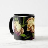 Elegant Peonies & Rozen Koffie-Mok Mok (Voorkant links)