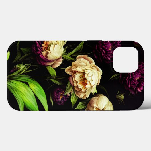 Elegant Peonies & Rozen Telefoon Case (Achterkant (horizontaal))