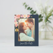 Elegant Peonies Rustic Lantern Coral Photo Aankondigingskaart (Staand voorkant)