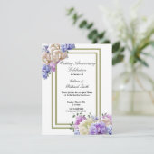 Elegant Peonies Wedding Jubileum Kaart (Staand voorkant)